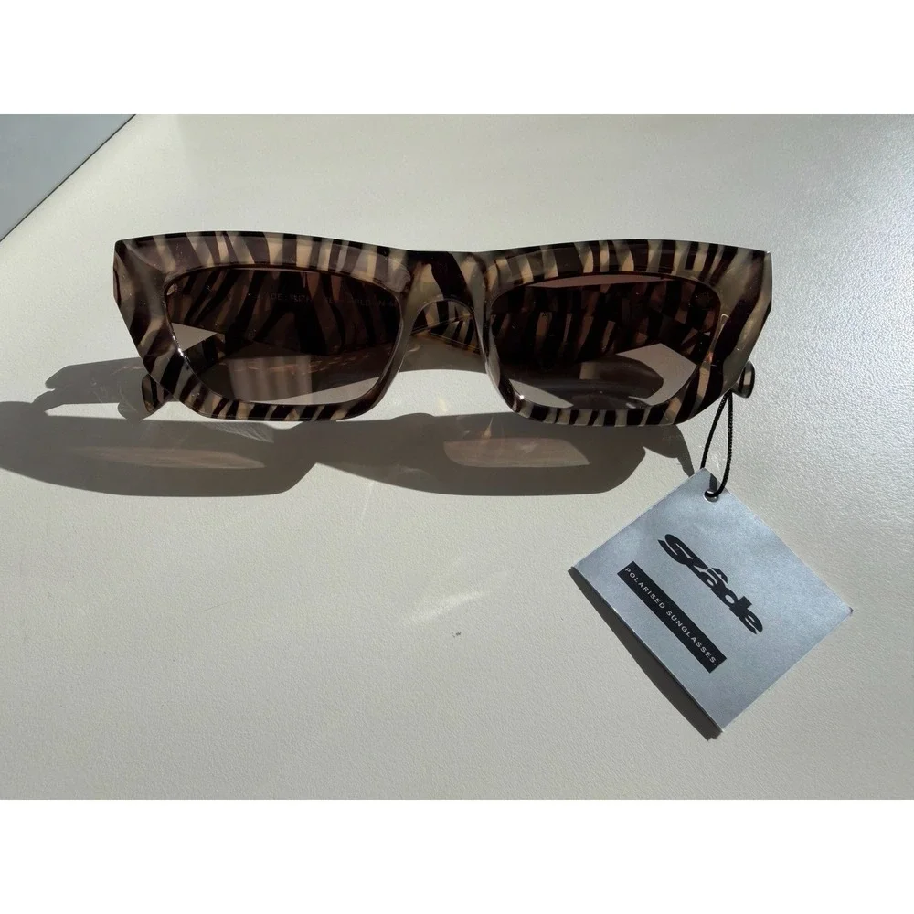 Szade Zebra Hustler Brown Polarized‎ Sunglasses Y2K 90s Cade Cat 2 Polarised